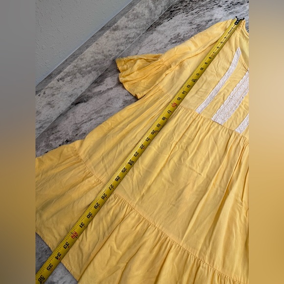Cato Yellow Layered Ruffle dress Sz Med - Picture 4 of 8